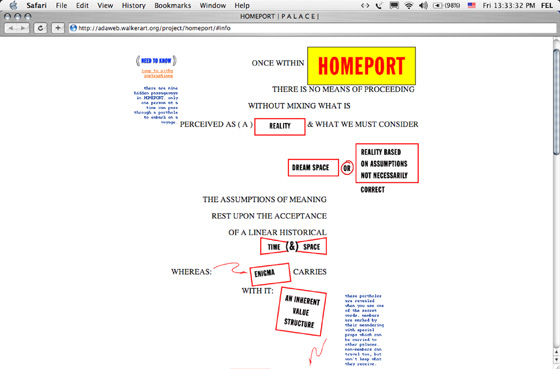 Lawrence Weiner, Homeport, Palace, [äda'web], 1997